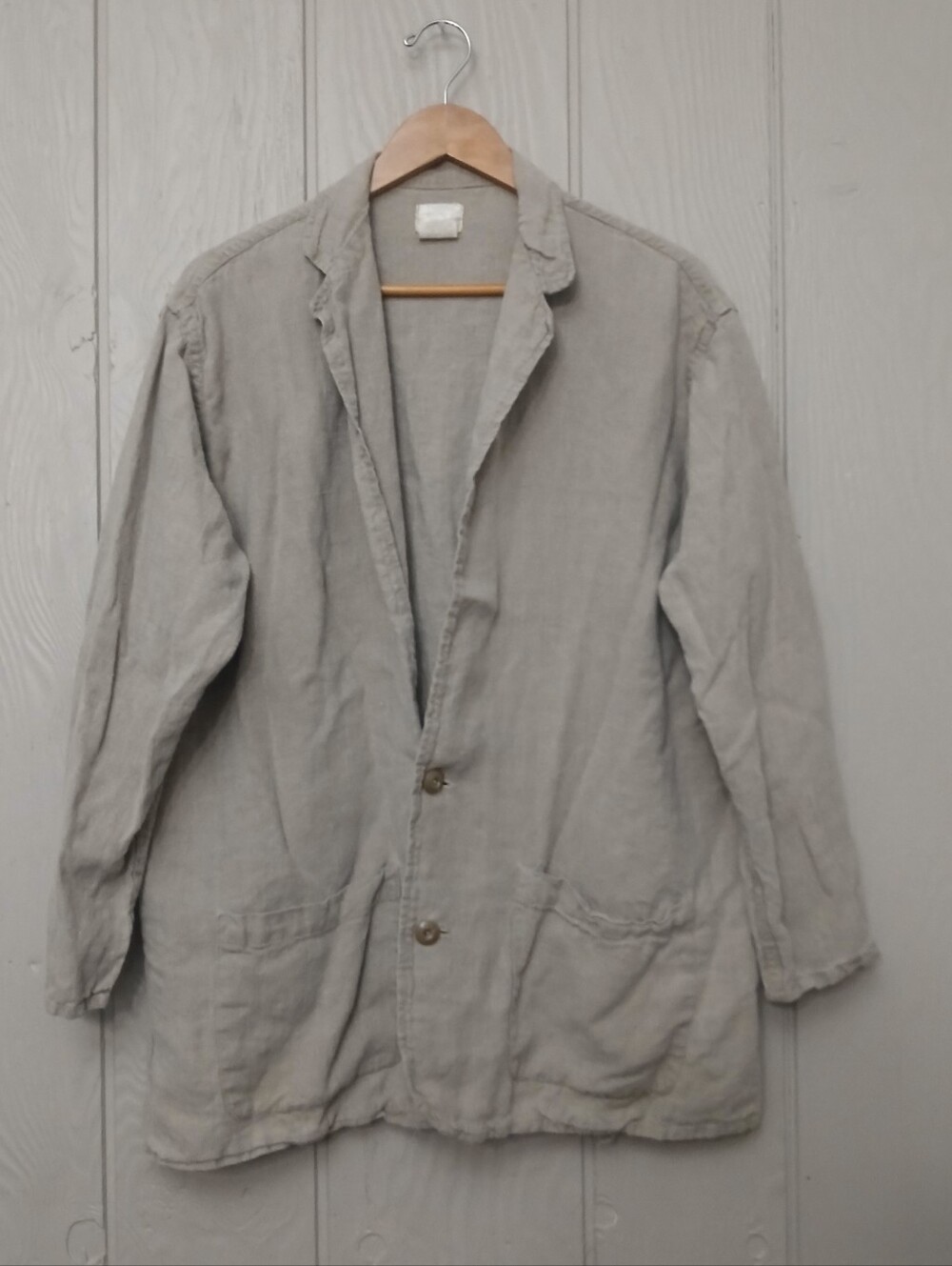 Flax Vinatge Jean Engelhart Lightweight Shirt Jacket Light Tan Medium